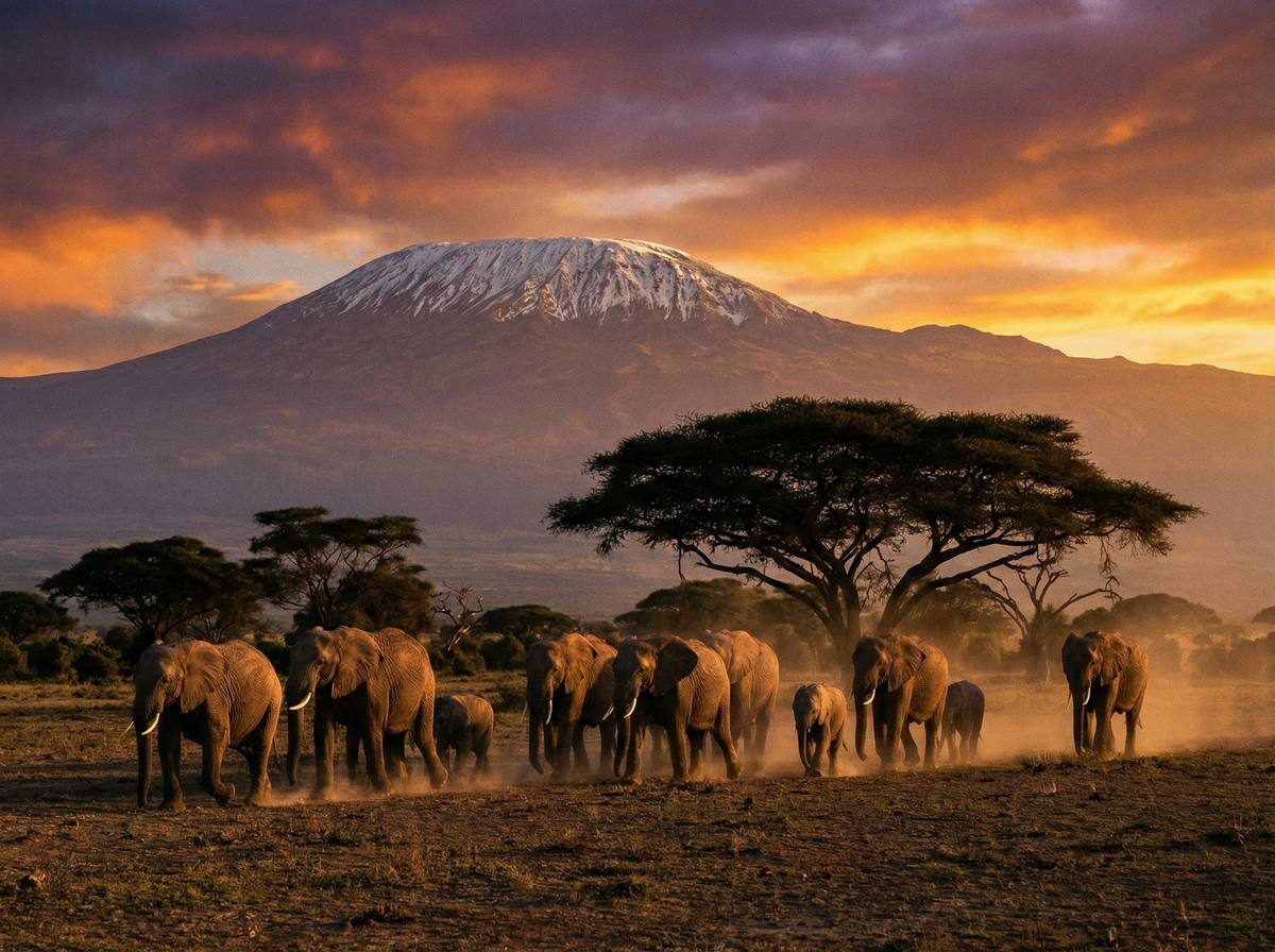 玩物社区非洲动物视频 - 肯尼亚大象迁徙壮观场面